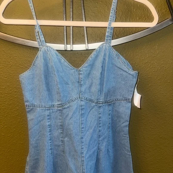 Denim Spaghetti Strap Jumpsuit - Picture 3 of 4